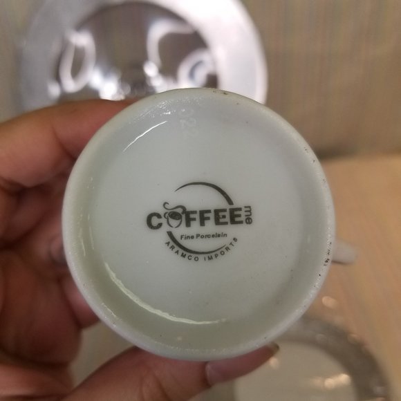 NIOB Aramco Imports Fine Porcelain Coffee Espresso Saucer Demitasse Cup Mug Set - Picture 4 of 7